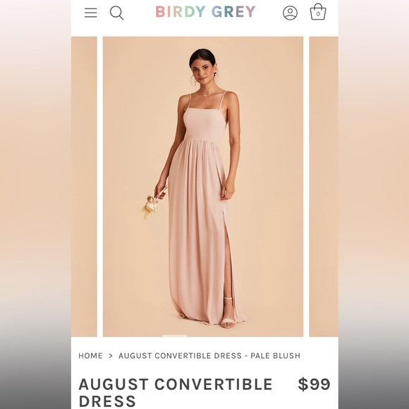 NWT Birdy Grey August Bridesmaid’s Dress in blush pink (size W medium) - Picture 7 of 7